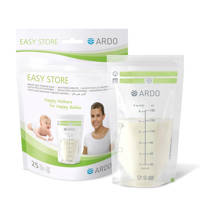 Ardo EasyStore moedermelk diepvries bewaarzakjes 25 stuks, Wit/groen