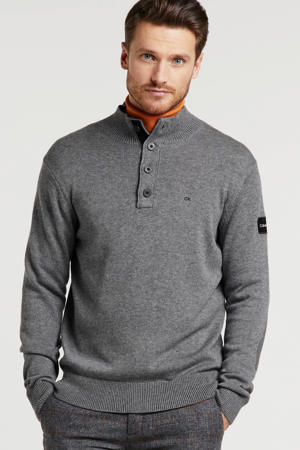 CALVIN KLEIN trui met logo grijs
