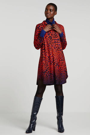 tuniek met panterprint donkerrood
