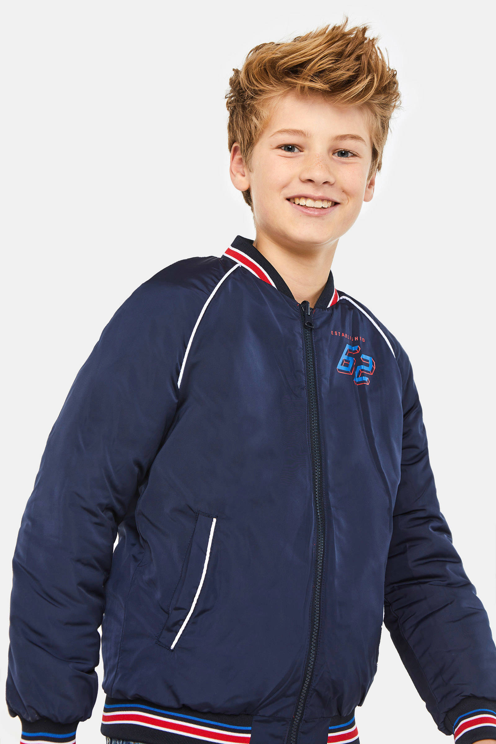 WE Fashion reversible gevoerde zomerjas rood/wit/donkerblauw wehkamp