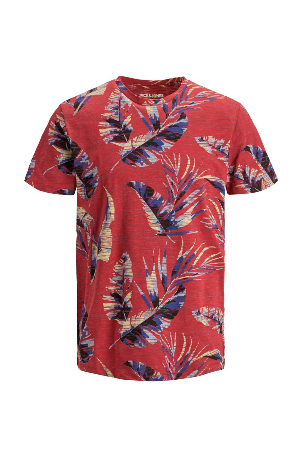JACK & JONES ORIGINALS T-shirt met all over print rood/blauw, Rood/blauw