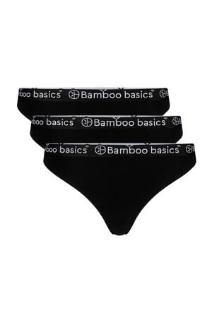 string Emma met bamboe (set van 3) zwart