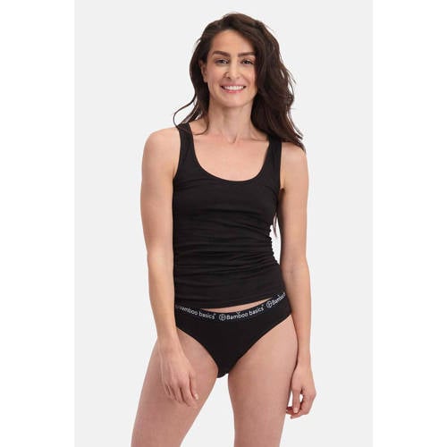 Bamboo Basics slip Yara met bamboe (set van 3) zwart afbeelding