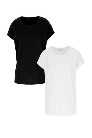 basic T-shirt wit/zwart