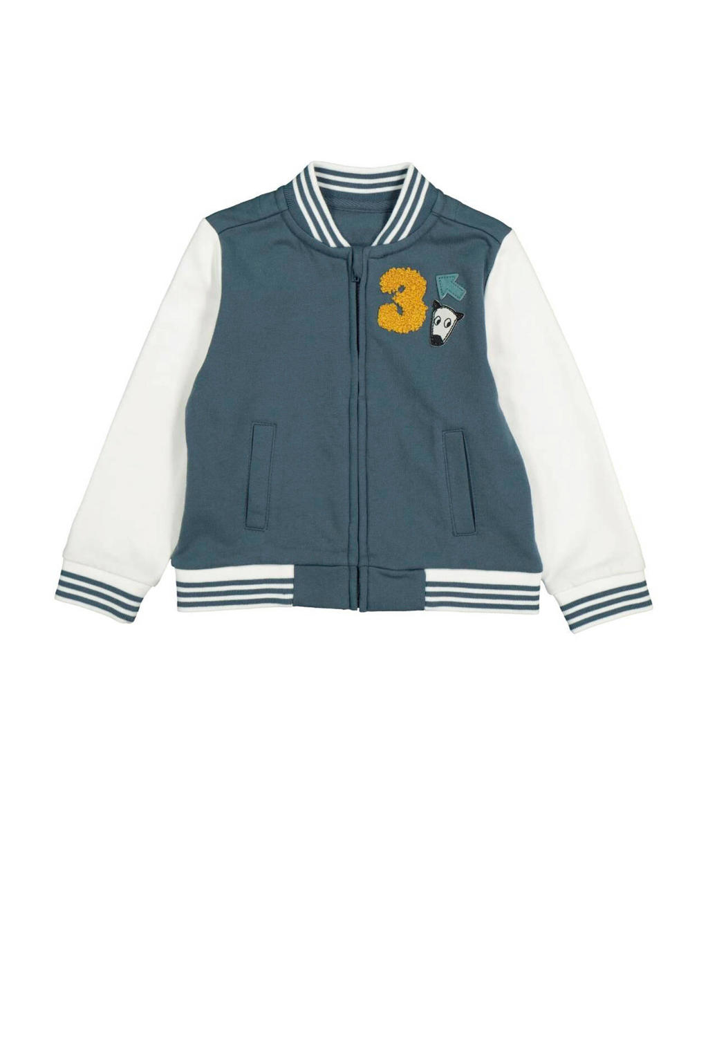 HEMA vest met printopdruk grijsblauw wehkamp