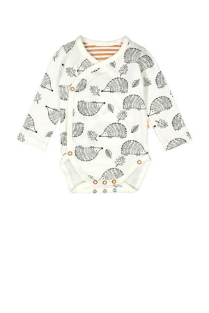 newborn romper met egels wit