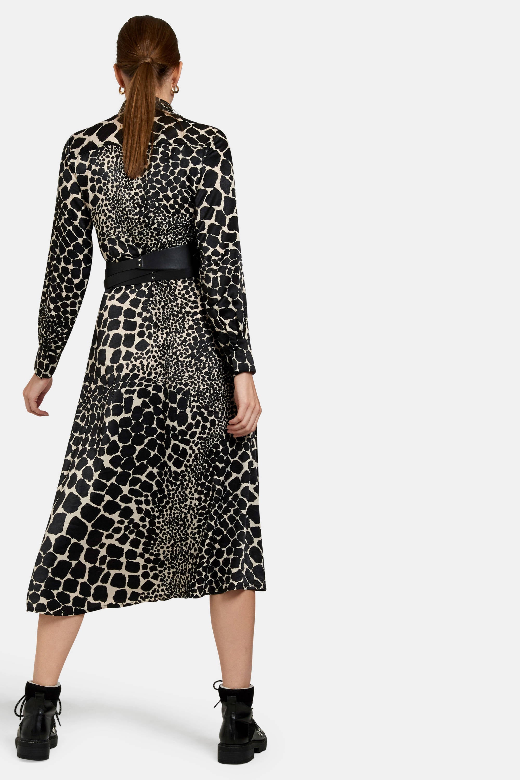 By Swan Tijgerprint Jurk Lang Omslag Jurk Lang Black Friday New Arrivals