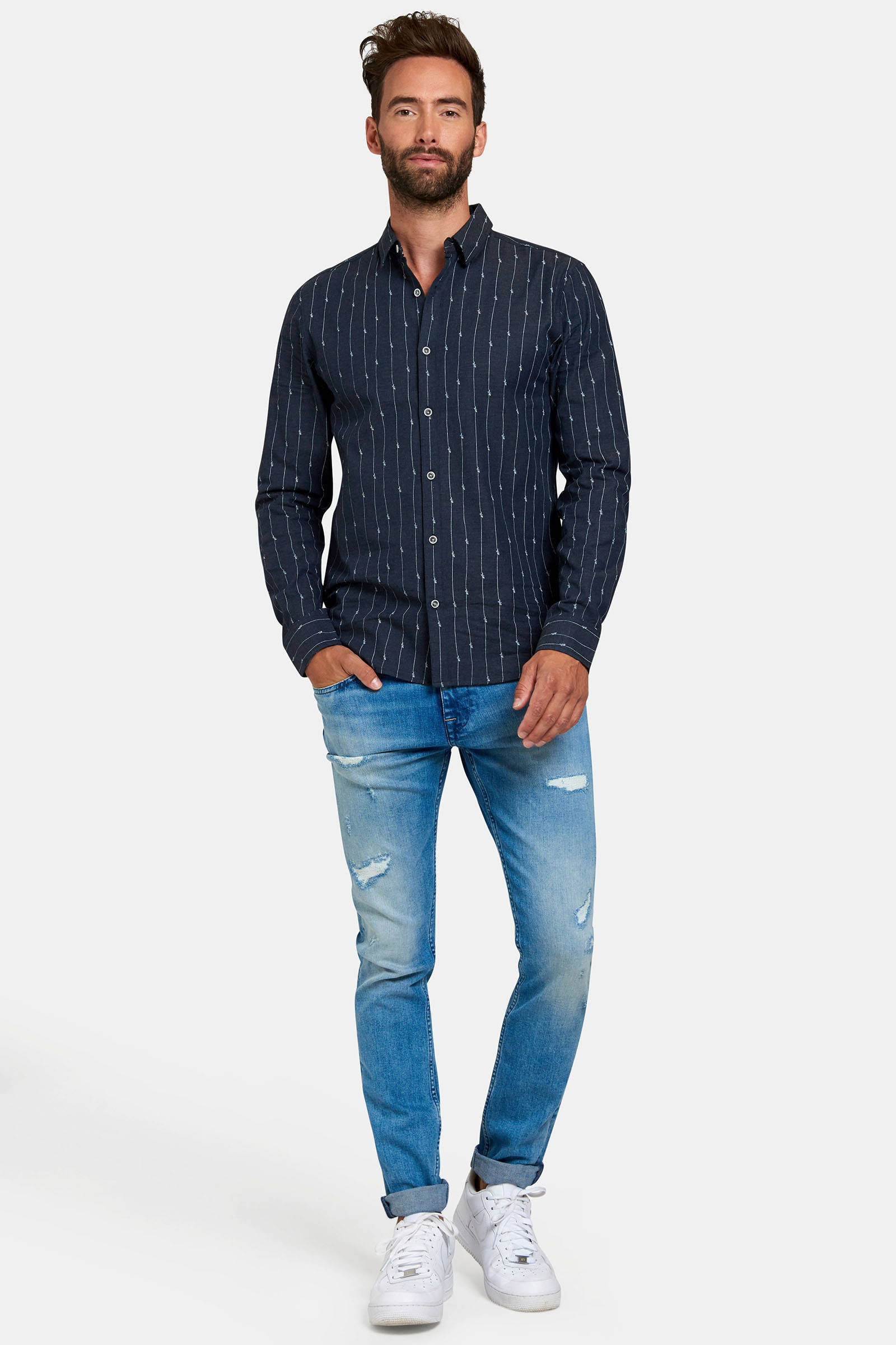Shoeby Refill skinny jeans Leroy Brownsworth mediumstone | wehkamp
