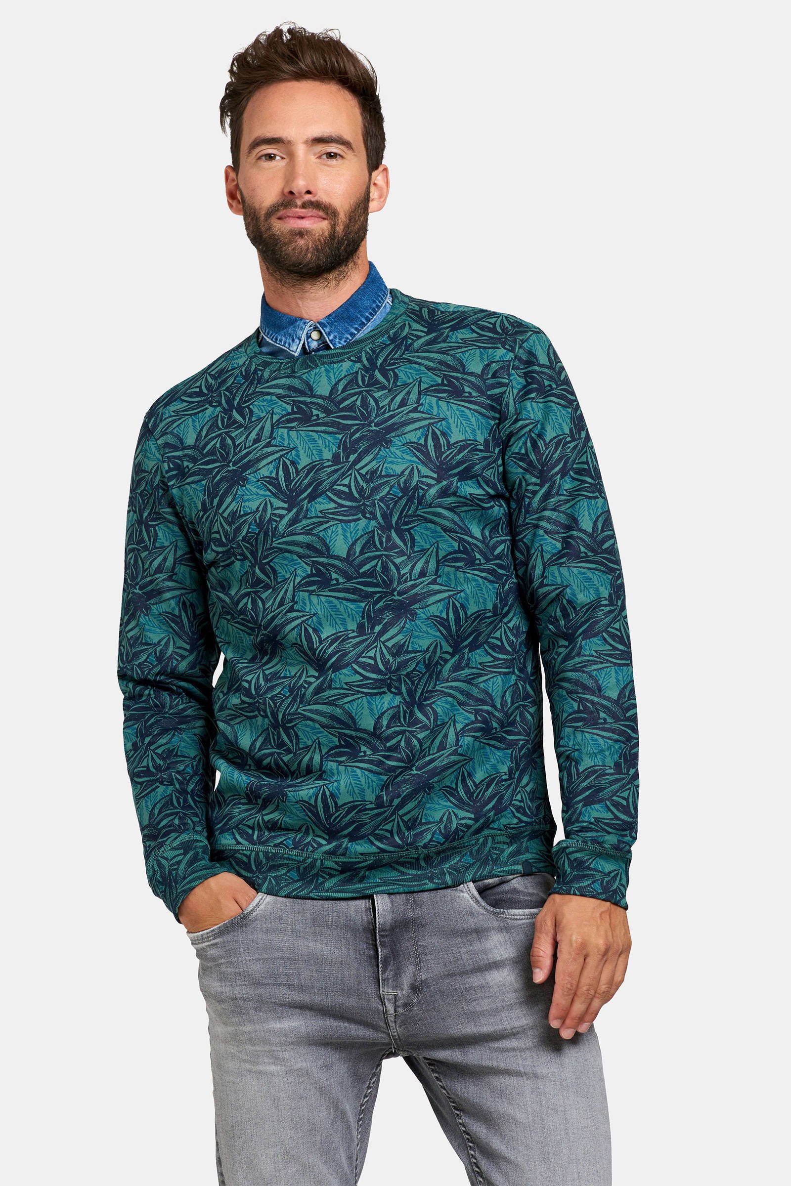 Refill by Shoeby sweater met all over print petrol | wehkamp Refill by Shoeby sweater met all over print petrol | wehkamp