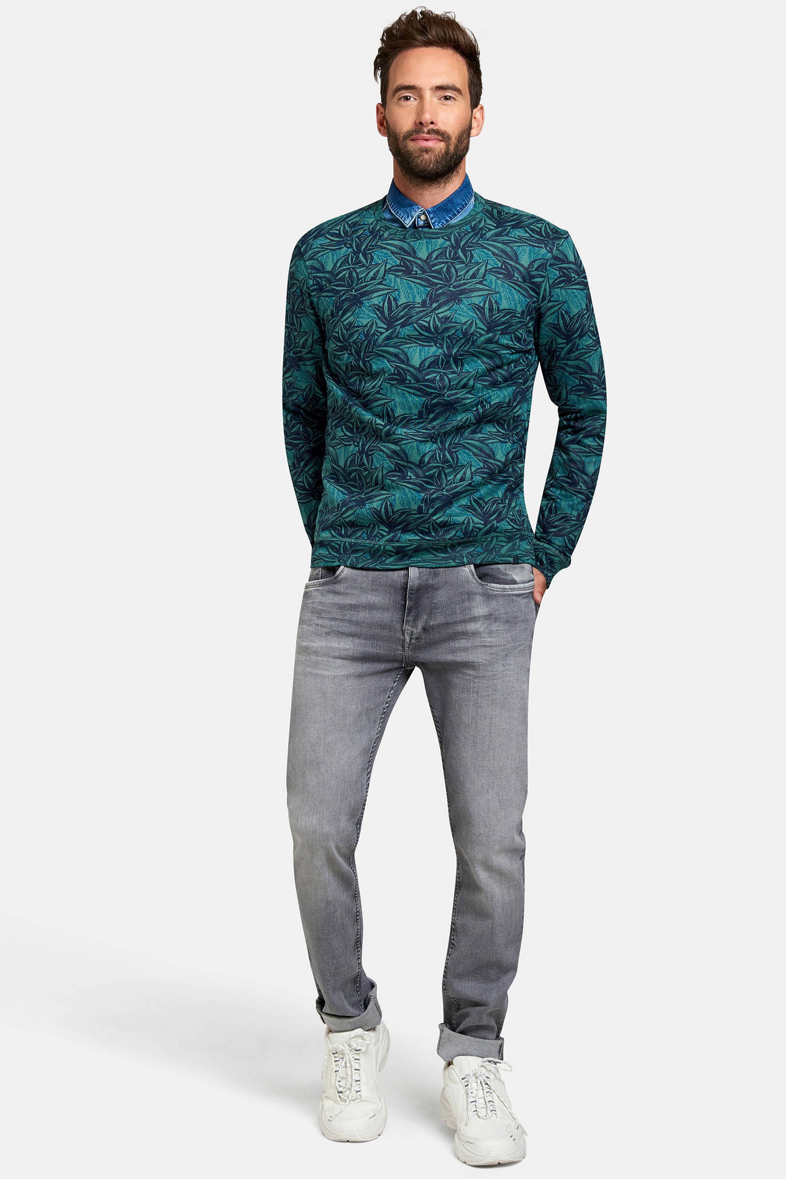 Refill by Shoeby sweater met all over print petrol | wehkamp Refill by Shoeby sweater met all over print petrol | wehkamp