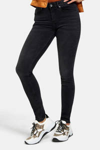 Zwarte dames Shoeby Eksept high waist skinny jeans Liza Edith black L32 van stretchdenim met regular waist en rits- en knoopsluiting