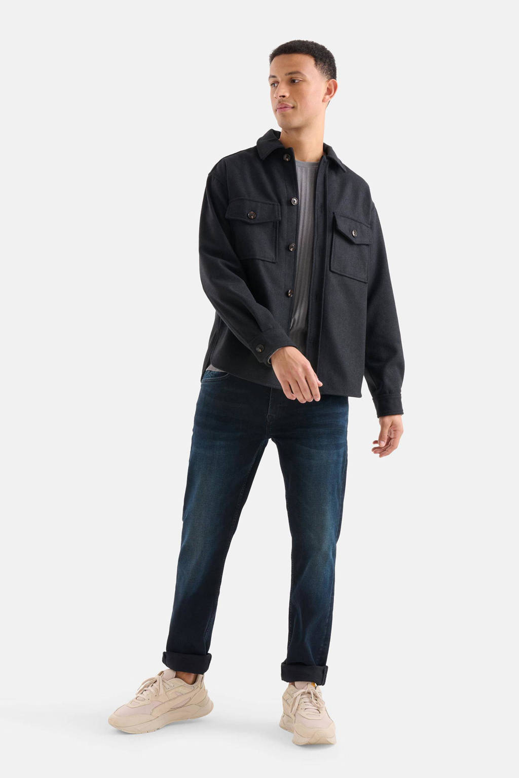 Shoeby Refill straight fit jeans Lewis blue/black L36, Blue/Black