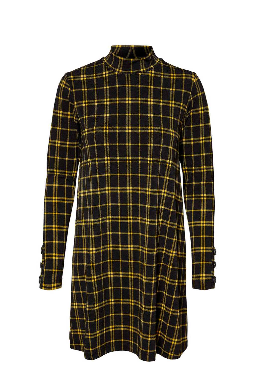NOISY MAY geruite jersey jurk geel, Geel