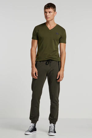 slim fit joggingbroek donkergroen