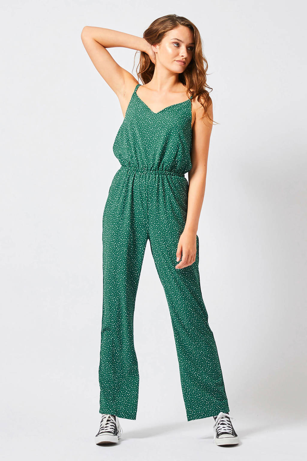 meer Haarzelf stijl America Today jumpsuit Phoebe met all over print groen | wehkamp