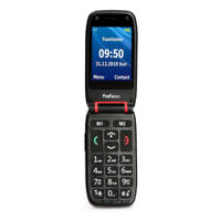 Profoon PM-665 mobiele seniorentelefoon, Rood, zwart