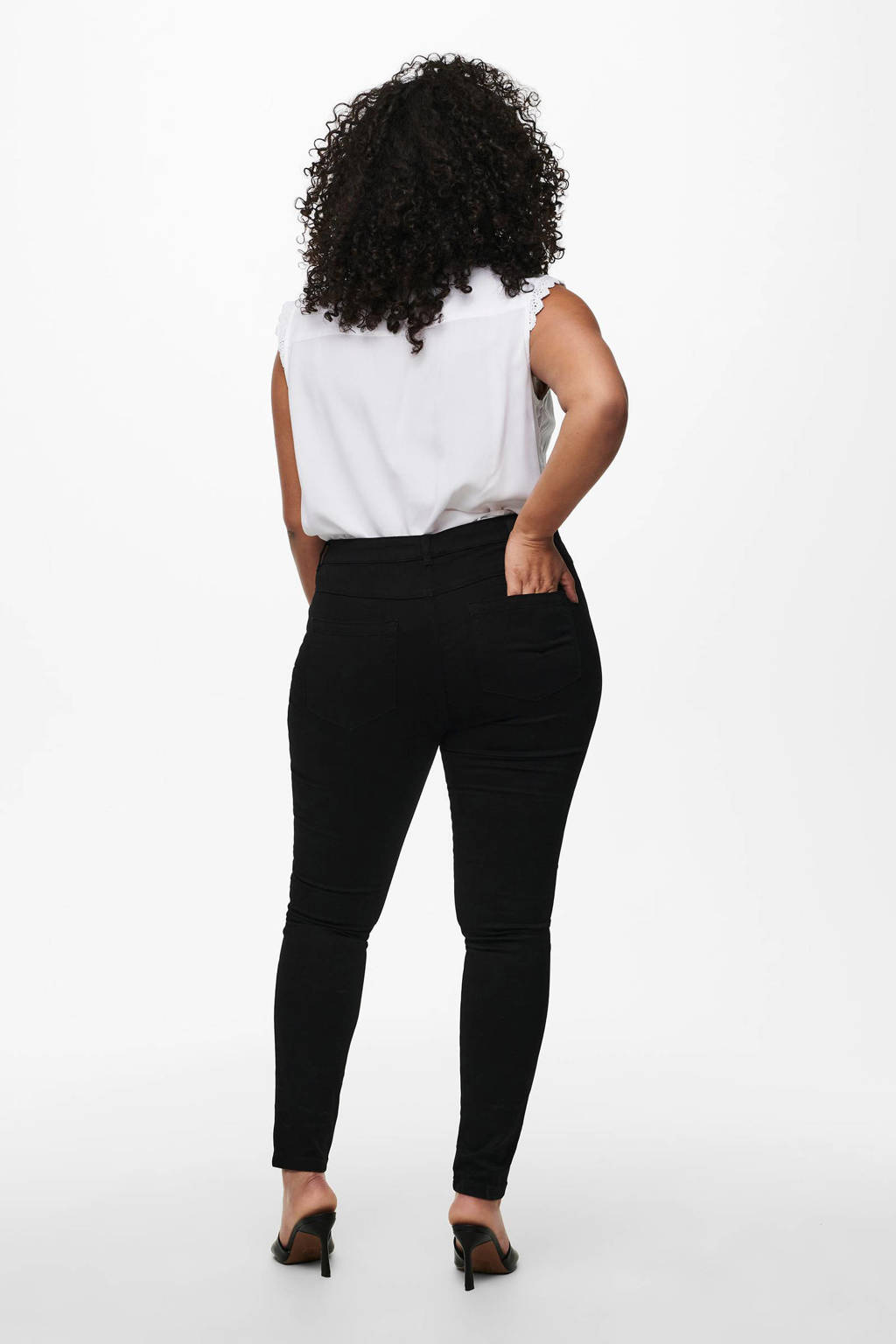 ONLY CARMAKOMA high waist jeans zwart CARAUGUSTA | skinny wehkamp