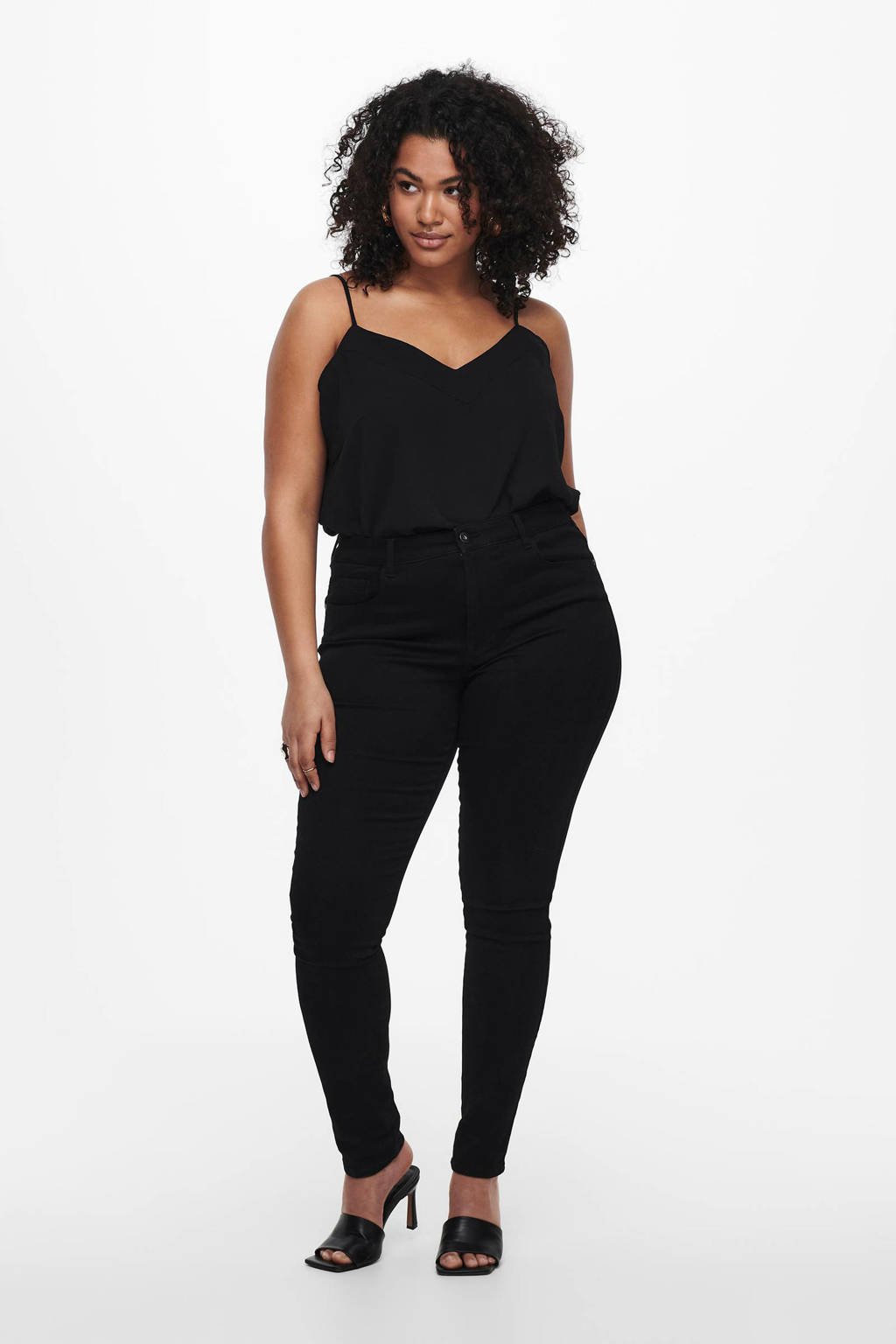 CARAUGUSTA wehkamp skinny ONLY waist zwart high jeans | CARMAKOMA