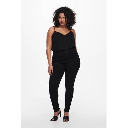 ONLY CARMAKOMA high waist skinny jeans CARAUGUSTA zwart afbeelding