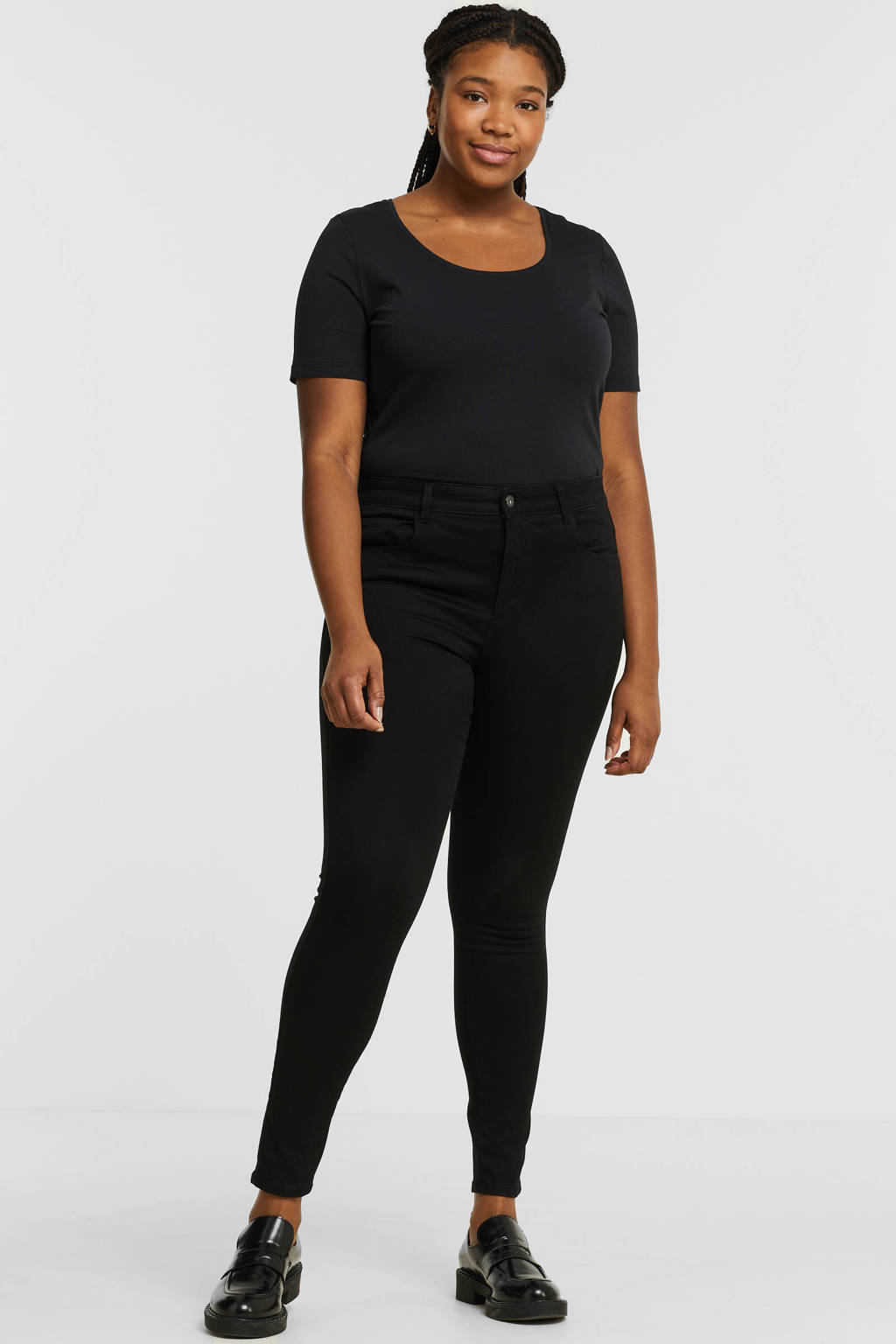 ONLY CARMAKOMA high wehkamp jeans zwart waist CARAUGUSTA | skinny