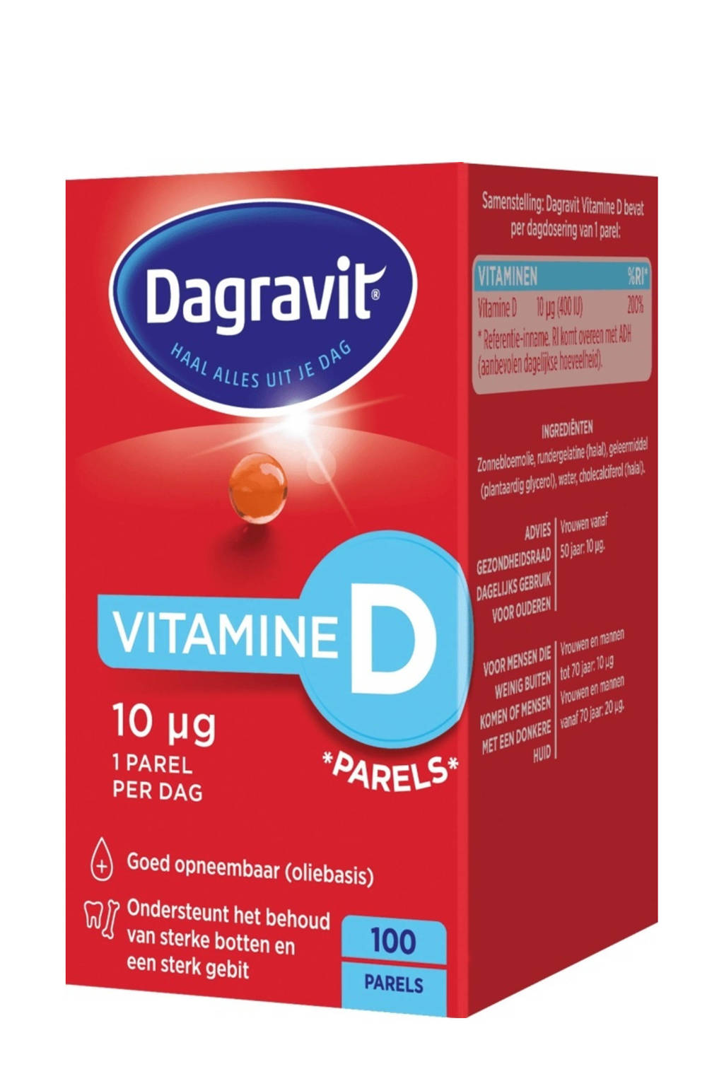 Dagravit Vitamine D parels - 100 parels