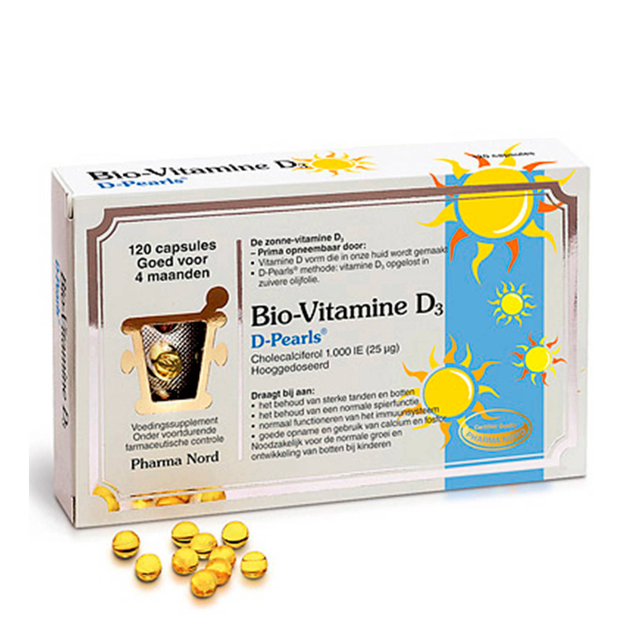 Pharma Nord D3 - D Pearls (1000 IE) - 120 capsules - vitaminen | wehkamp
