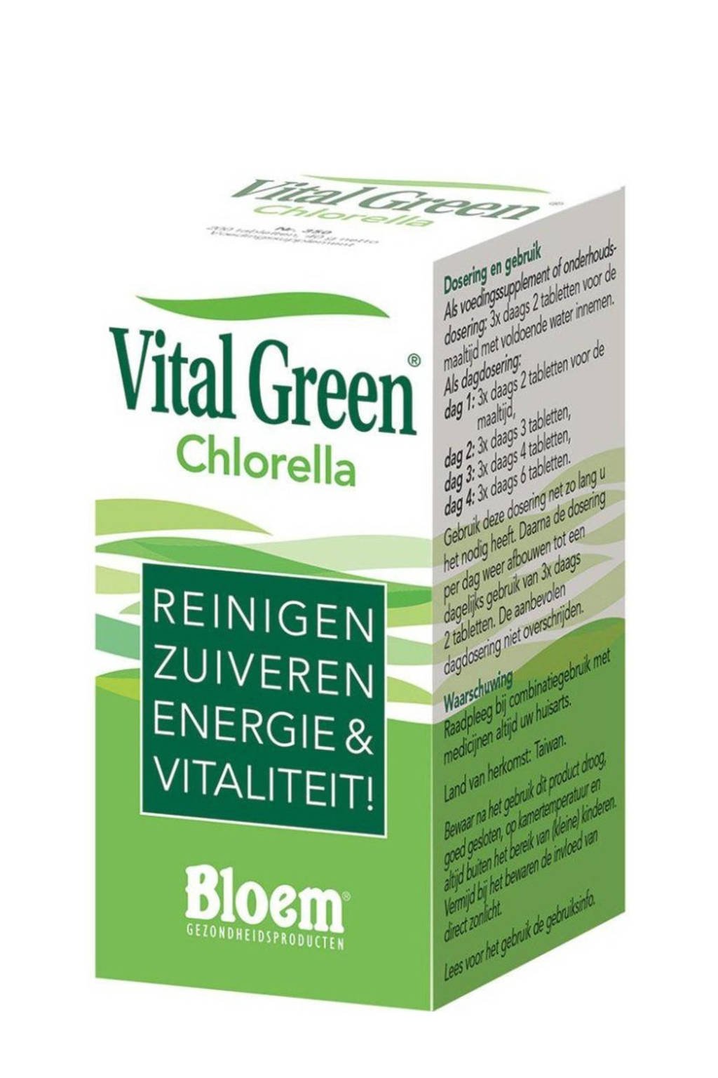 Bloem Vital Green Chlorella vitaminen - 200 stuks