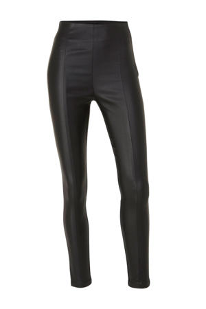 coated skinny broek zwart