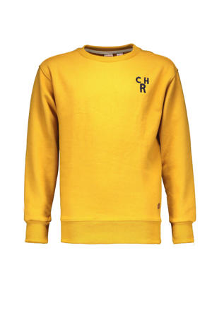 sweater Charlie met printopdruk geel
