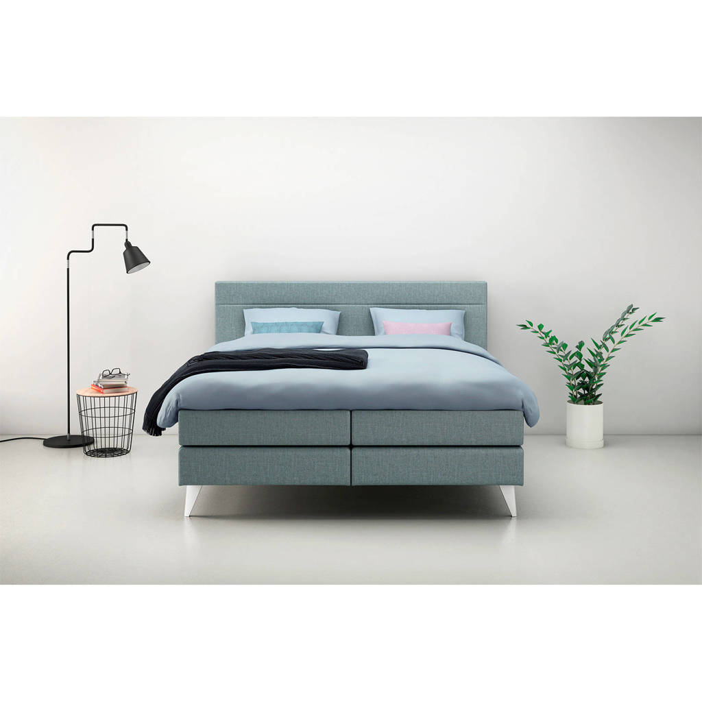 Karlsson Beter Bed complete boxspring Attraktiv Kvinna (160x200 cm), Grijsblauw