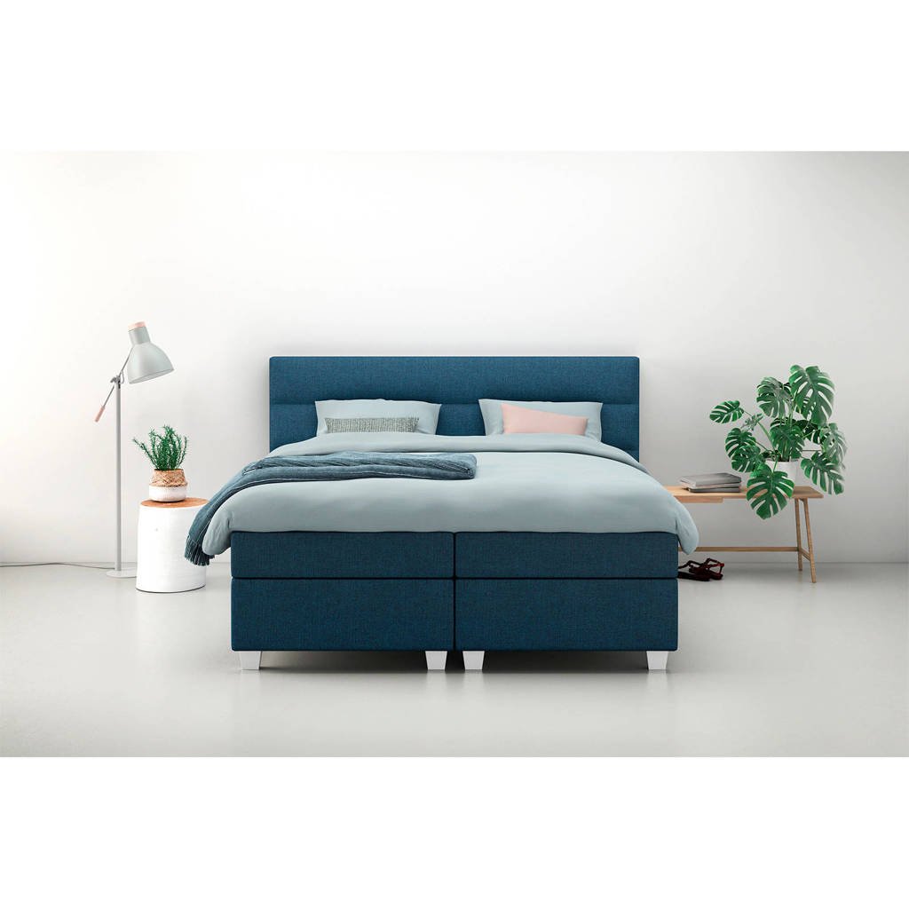 Karlsson Beter Bed complete boxspring Autentik Lina (160x200 cm), Donkerblauw