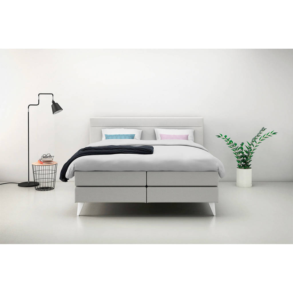Karlsson Beter Bed complete boxspring Attraktiv Kvinna (160x210 cm), Lichtgrijs