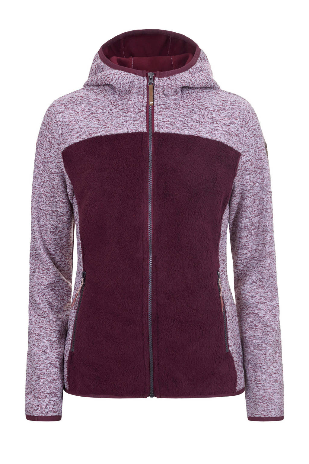 Icepeak gemêleerd fleece fleecejack donkerrood/lila, Donkerrood/lila
