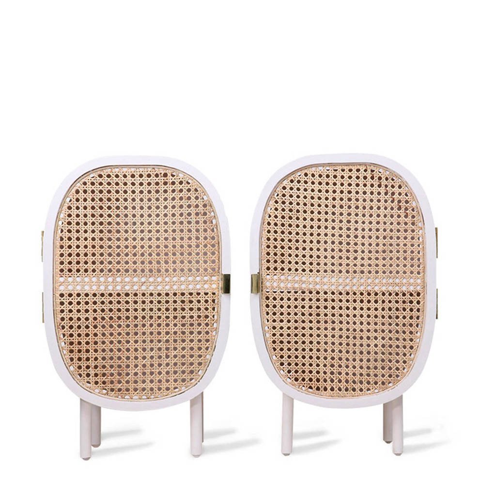 HKliving nachtkast (set van 2), naturel wit