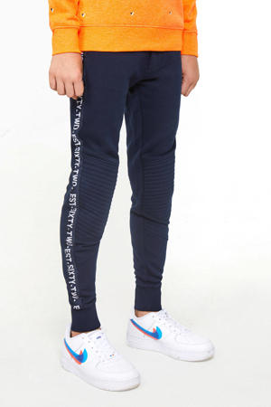 joggingbroek met zijstreep donkerblauw