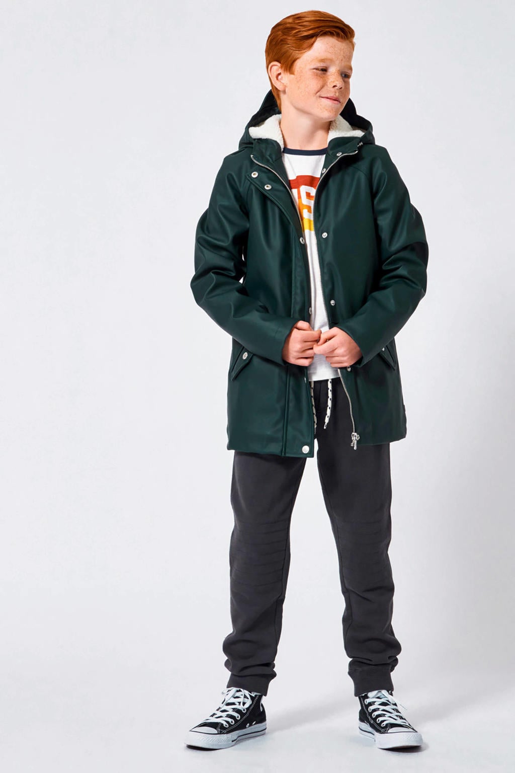 America Today unisex winterjas Janet donkergroen