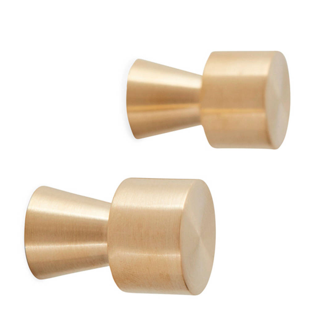 OYOY Living haak (set van 2), Goud messing