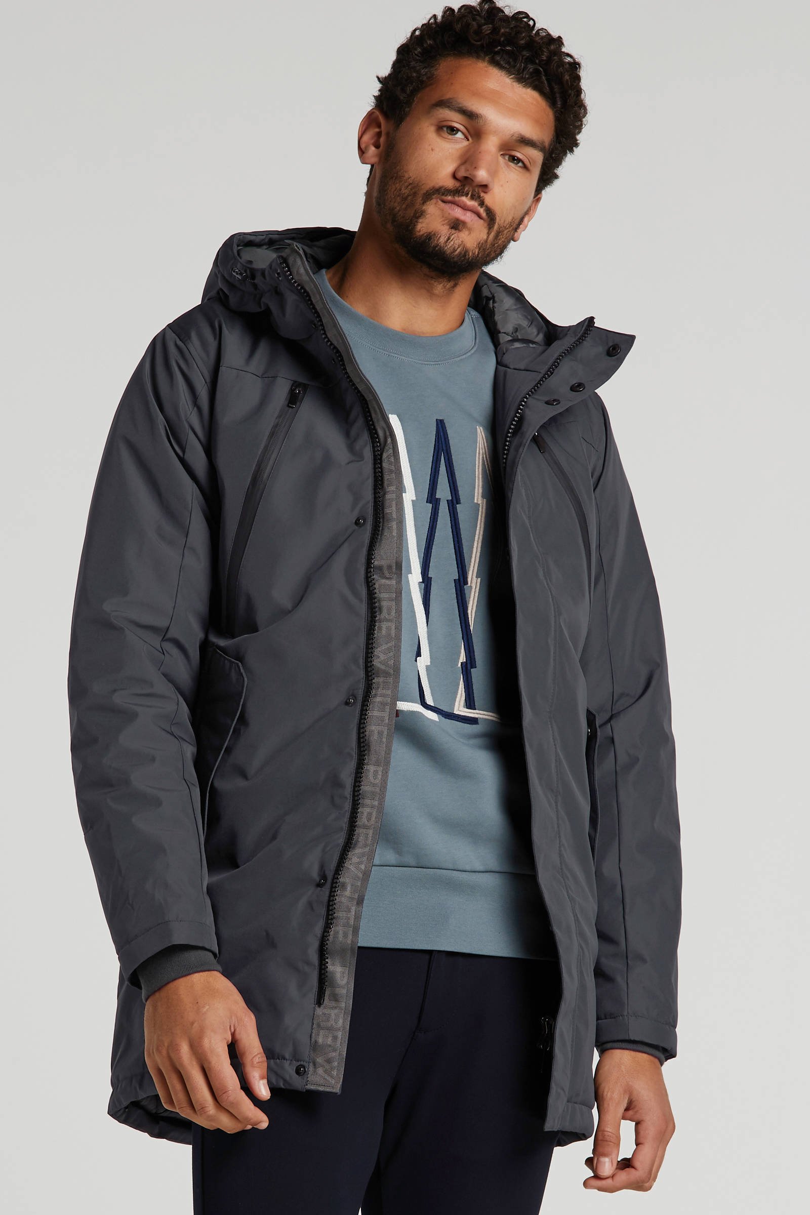 Purewhite parka antraciet | wehkamp Purewhite jas | wehkamp