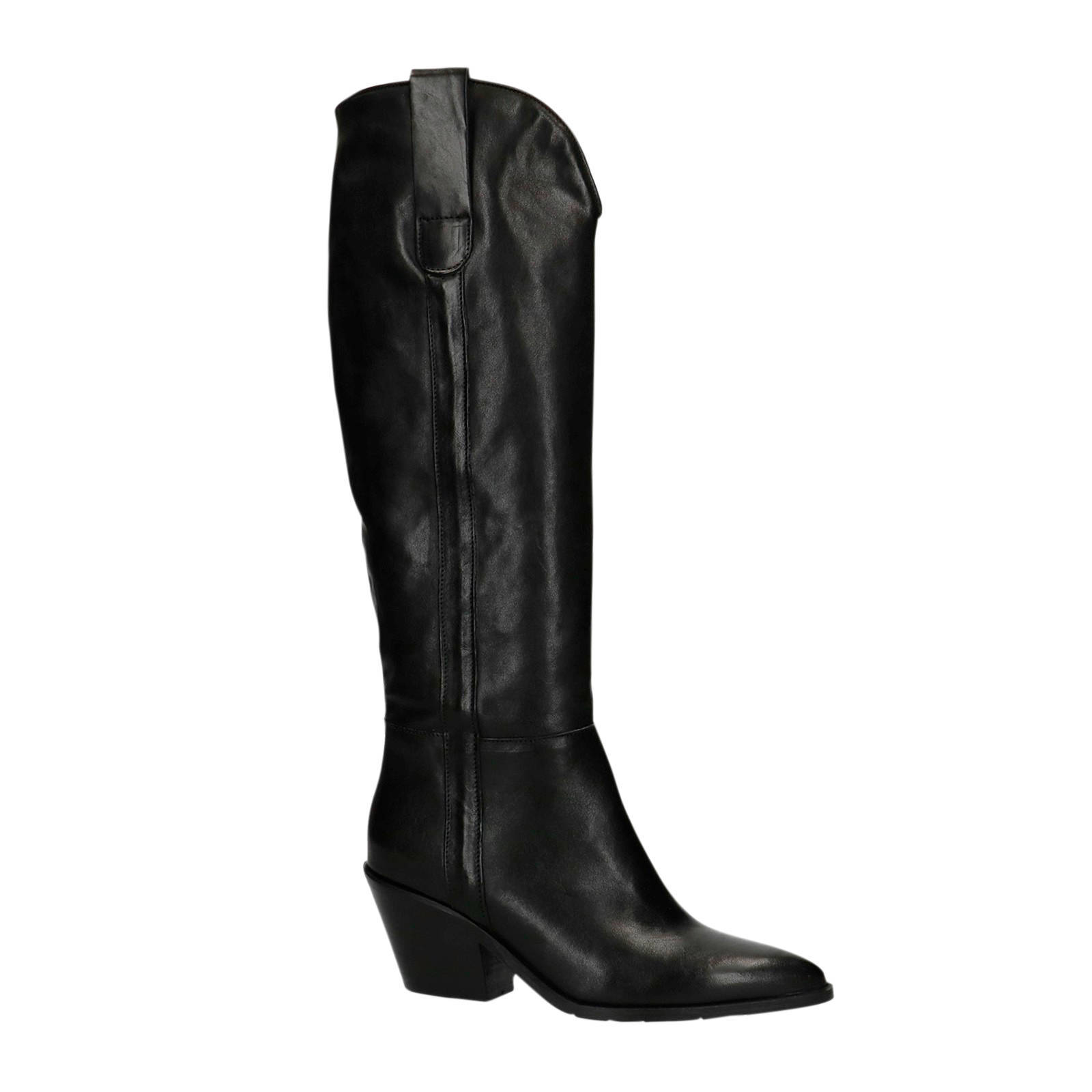 Manfield leren cowboylaarzen zwart | wehkamp