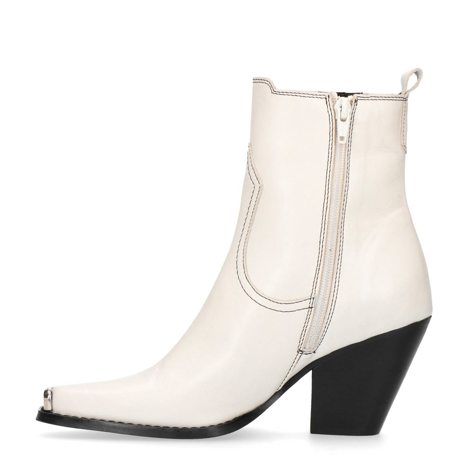 leren enkellaarzen off white leren enkellaarzen off white