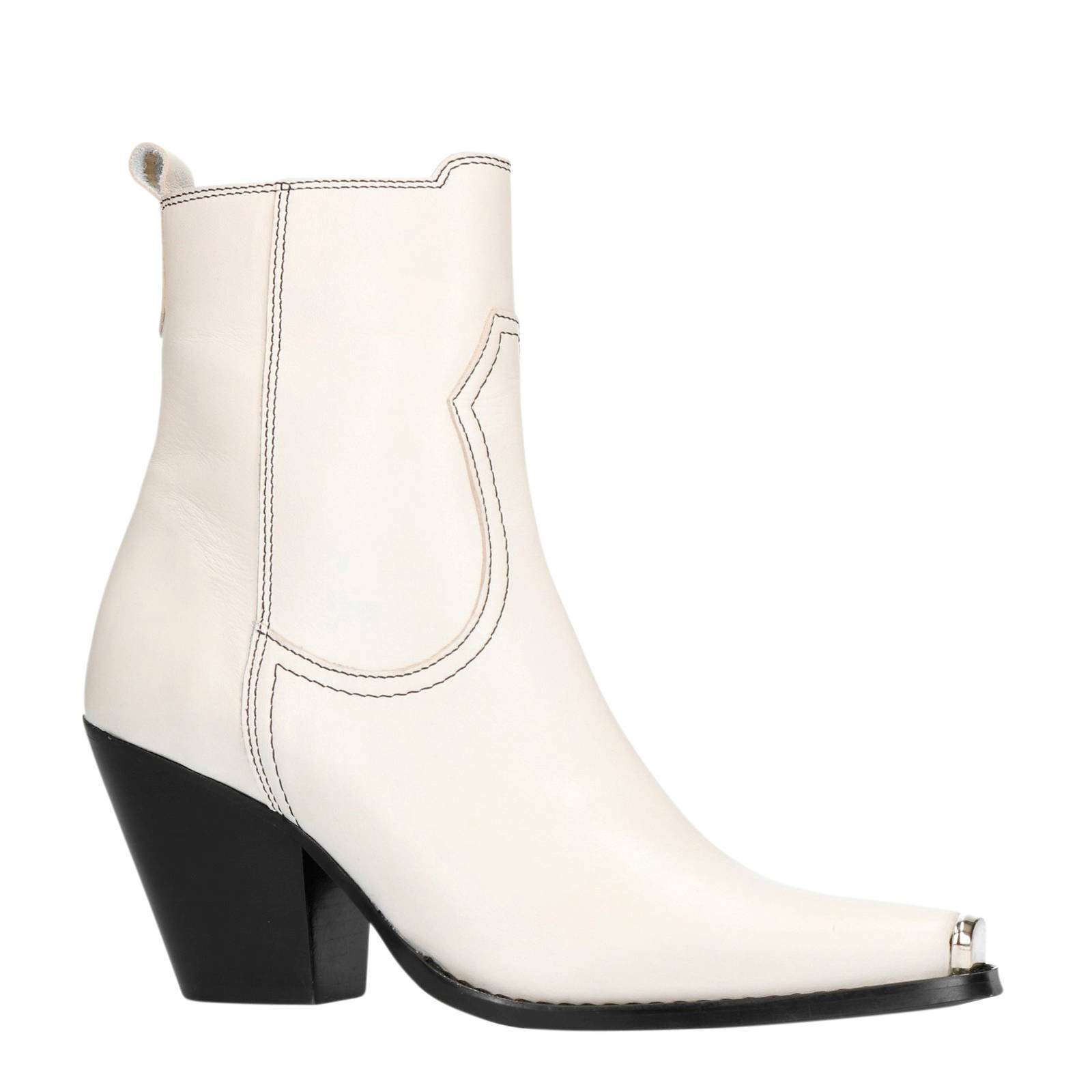 Sacha leren enkellaarzen off white | wehkamp Sacha leren enkellaarzen off white | wehkamp