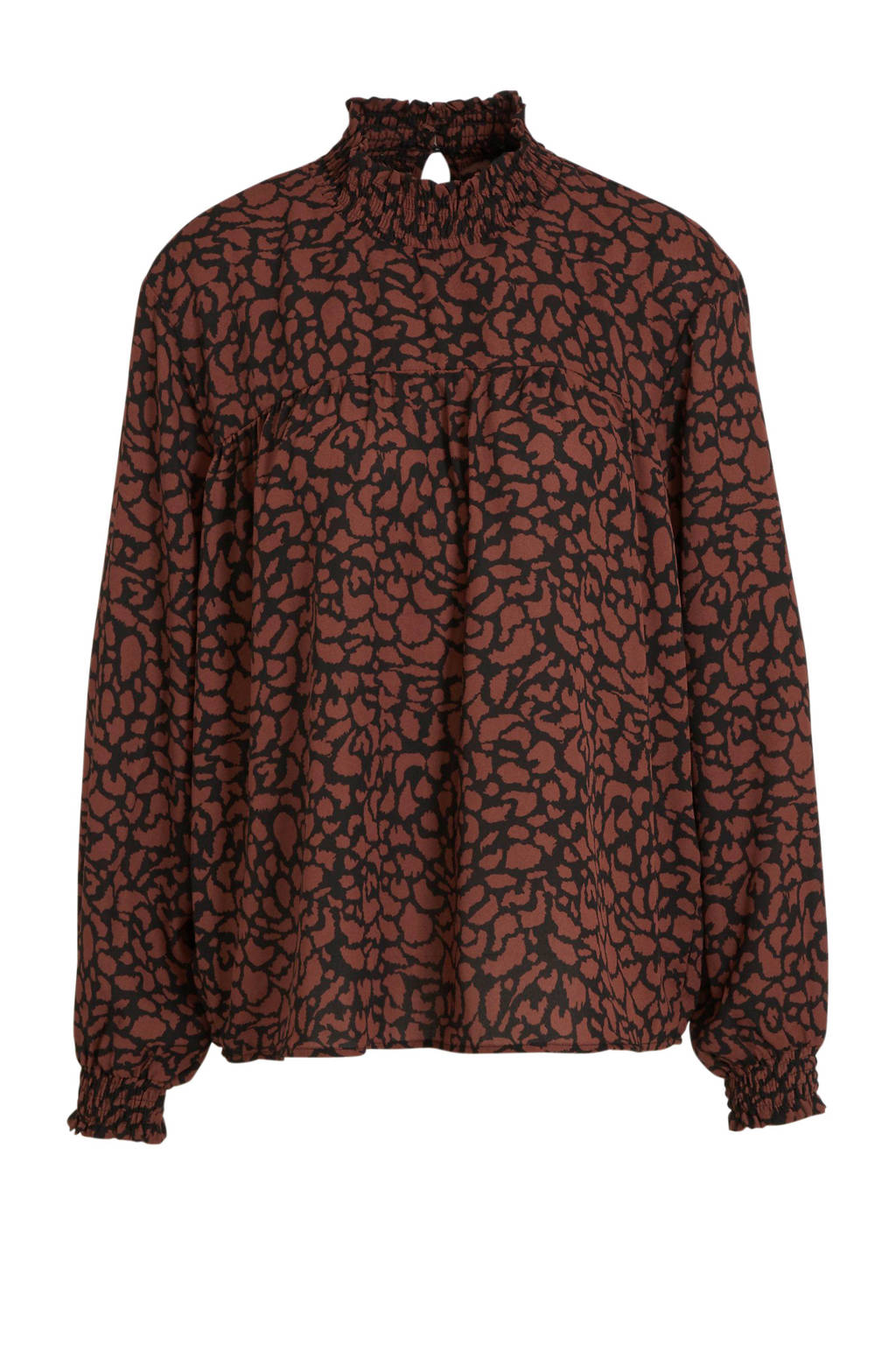 JACQUELINE DE YONG top met all over print bruin, Bruin