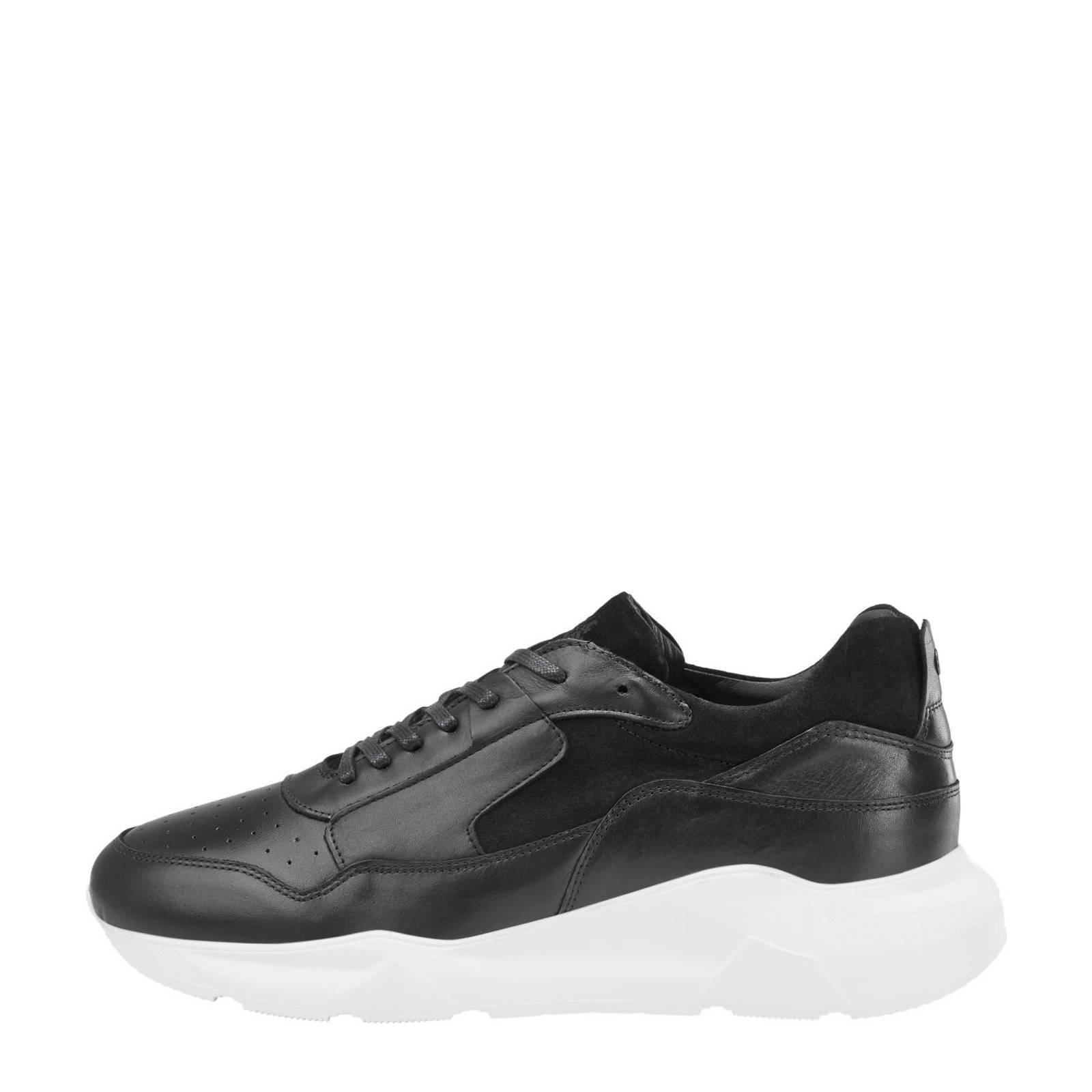 JACK \u0026 JONES leren sneakers zwart | wehkamp