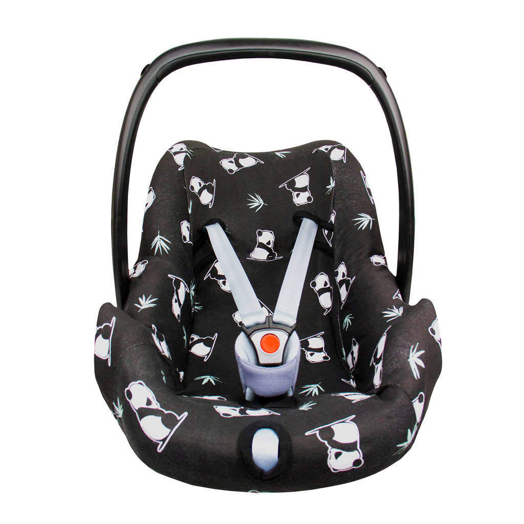 Panda Dreams autostoelhoes 0+ interlock shy panda, Zwart/wit
