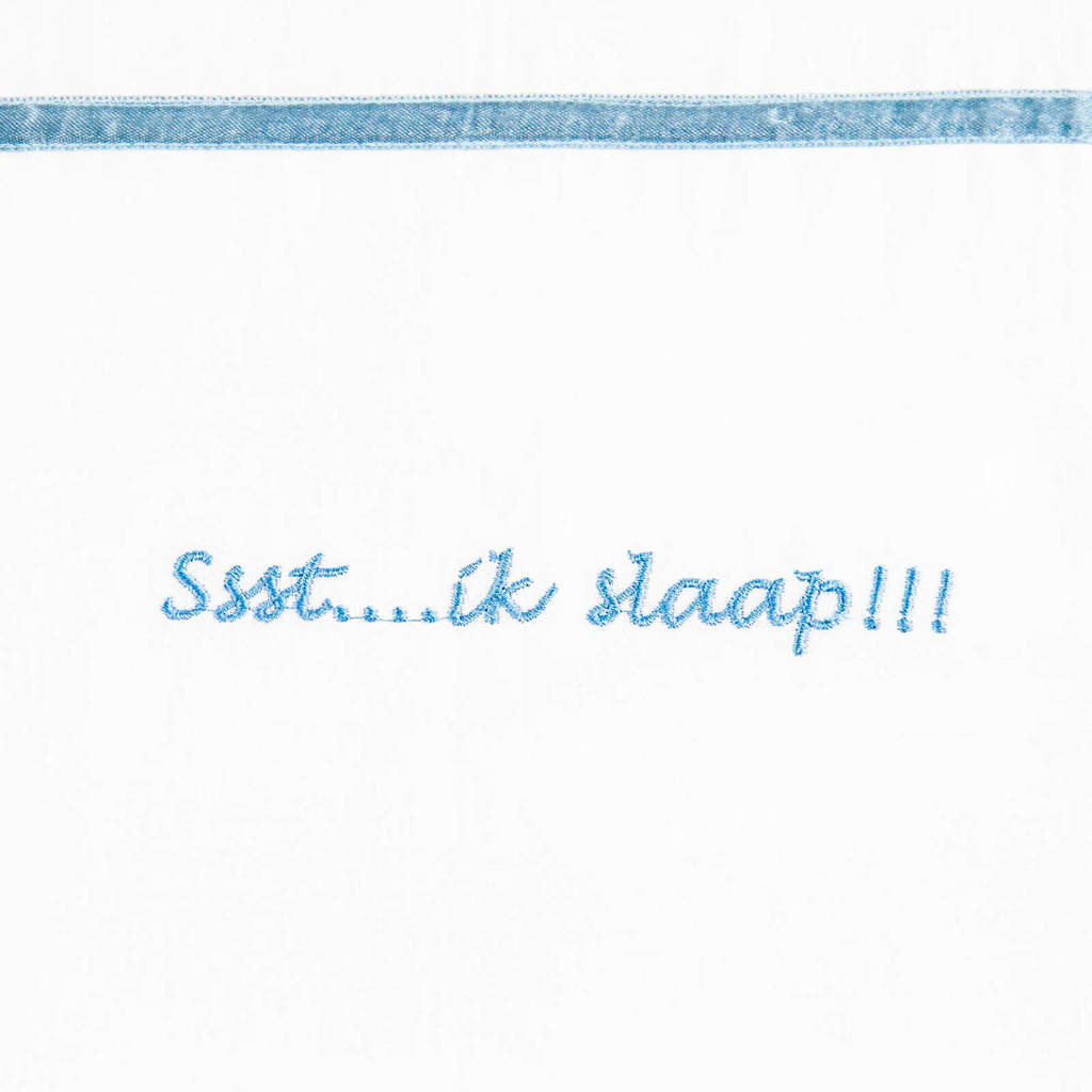 Briljant Baby ssst....ik slaap !!! ledikantlaken 100x150 cm, Grijsblauw
