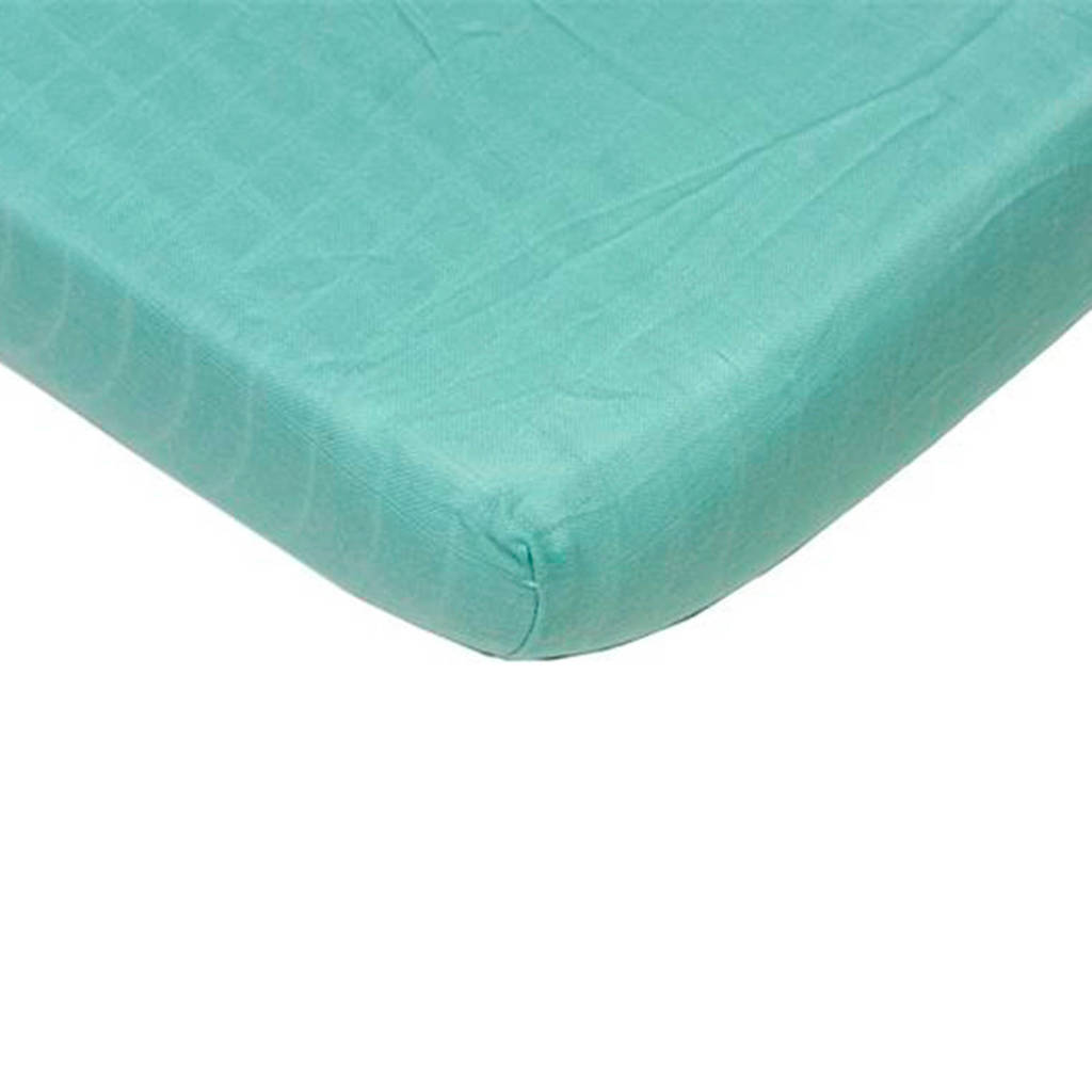Briljant Baby katoenen hydrofiel baby hoeslaken 40x80 cm, Mintgroen