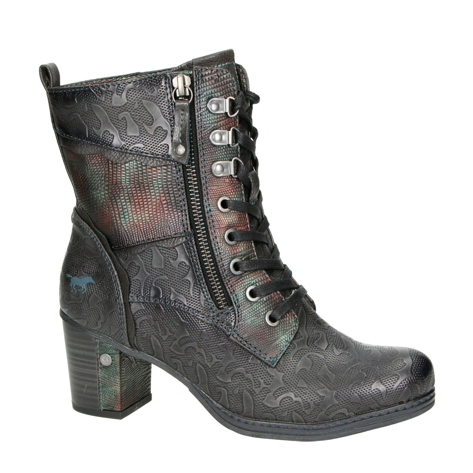 Mustang veterboots grijs/multi | wehkamp