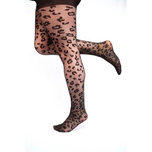 Pamela Mann Plus Size panty met panterprint 30 denier zwart afbeelding