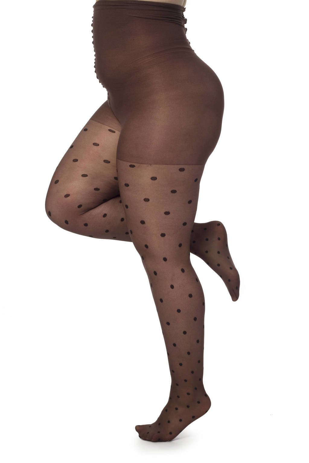 Pamela Mann Plus Size panty met stippen 30 denier bruin