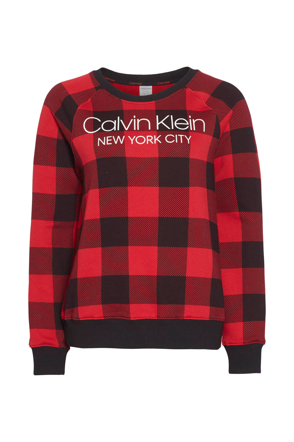 CALVIN KLEIN UNDERWEAR geruite loungetop rood/zwart, Rood/zwart